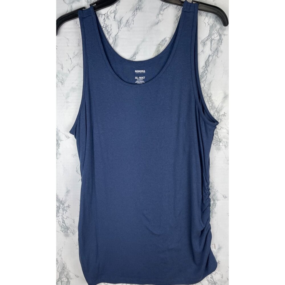 Sonoma Maternity Tank Top XL-MAT Blue Cotton/Modal Blend